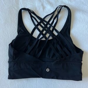 Black Lululemon criss-cross sports bra
